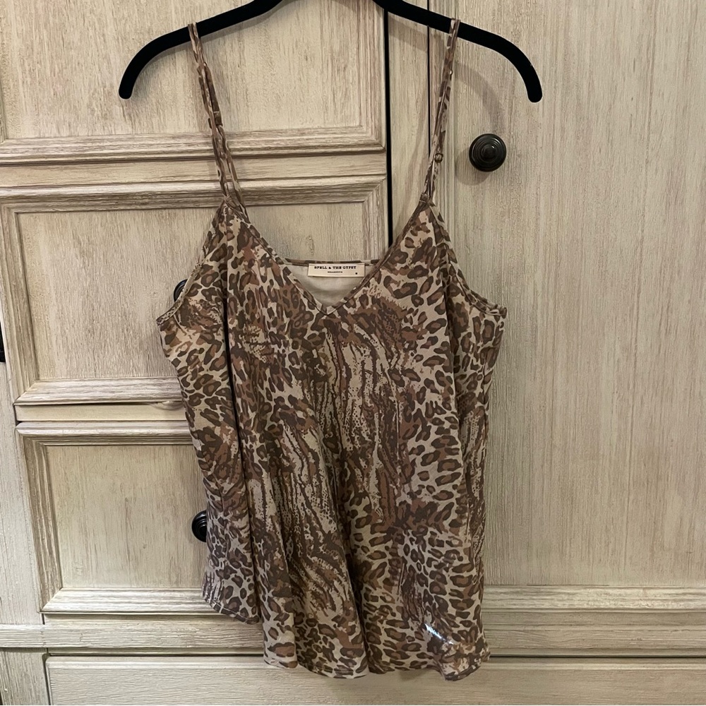 SPELL Ada Camisole Size Medium Animal Print